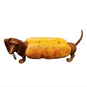 Westland Hot Diggity Hotdog Weiner In Bun With Mustard Dachshund Dog Figurine